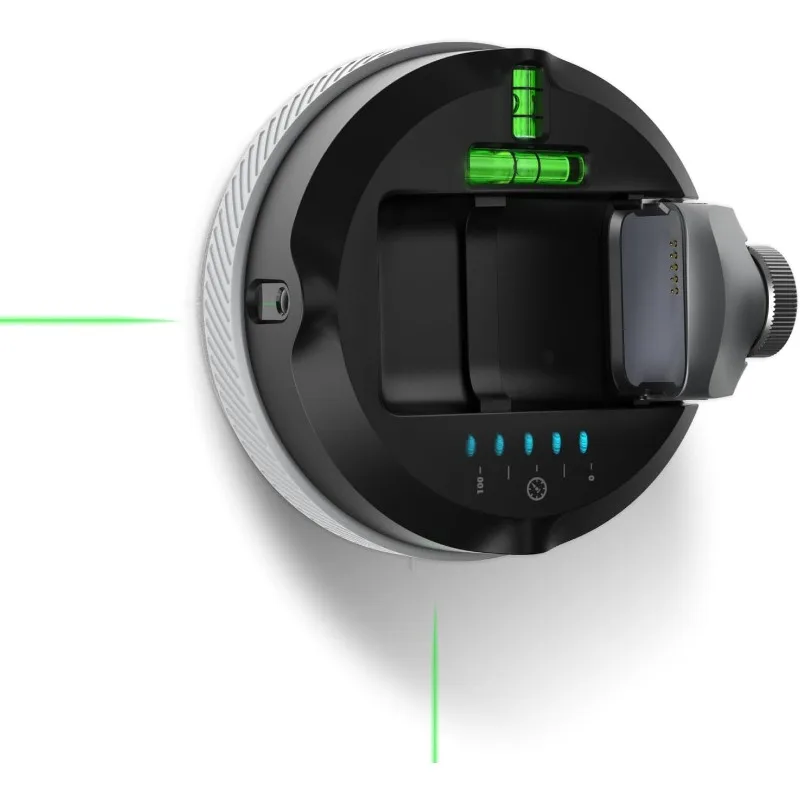 أداة مستوى الليزر M-Cube02 مع أجهزة ليزر الخط الأخضر الرأسي والأفقي، 360 درجة °   قاعدة دوارة، مستوى ليزر مثبت على الحائط للبقع