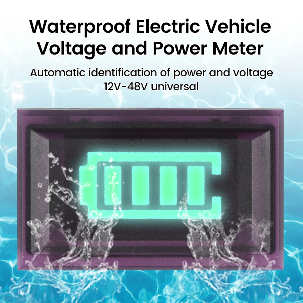 12V 24V 36V 48V LED Lithium Battery Capacity Indicator 4S 8S 10S 13S Waterproof Battery Level Tester Meter Battery Detection