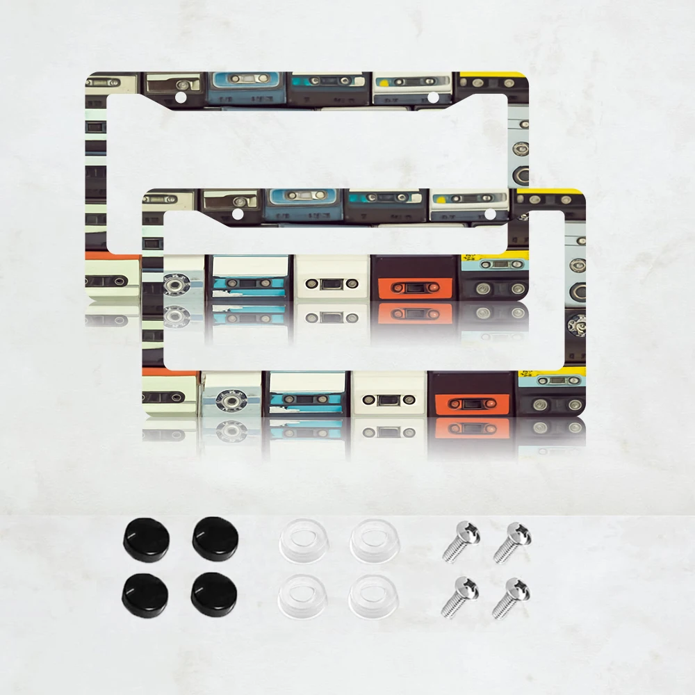 

Набор из 2-х ретро-рамок для номерных знаков с мультяшным дизайном, 2 отверстия, американский стандартный размер, алюминиевые, 6x12 дюймов, с винтами.