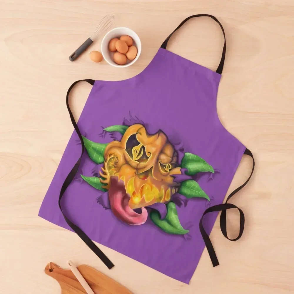 

Creepy Halloween Savage Pumpkin Apron Salon Costume Waiter manicurist Cooking Apron