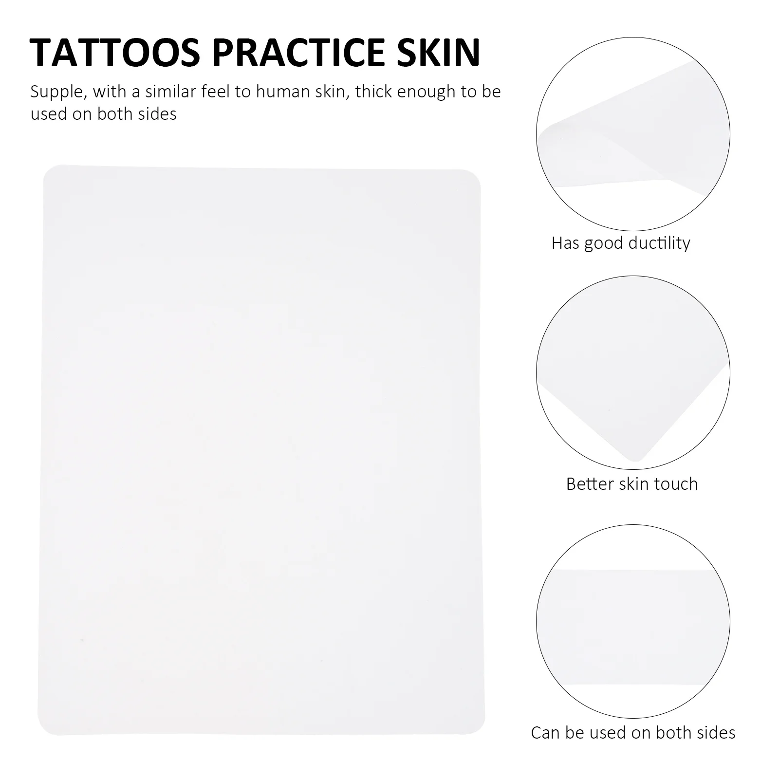 

4Pcs Tattoos Practice Skin Silicone Simulated Human Skin Sheet for Tattoo Training Supplies Artists Tattoos Supply