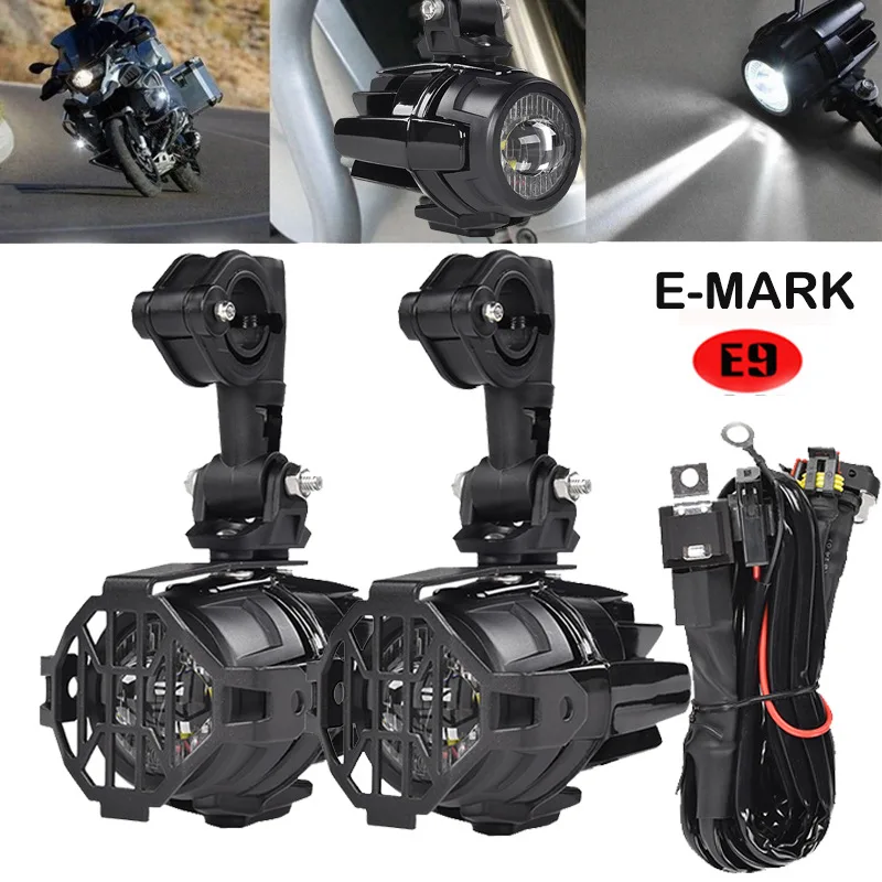 2 قطعة 40 واط LED مصباح مساعد 6000 كيلو السوبر مشرق الضباب القيادة أطقم إضاءة Led مصابيح إضاءة DRL للدراجات النارية BMW K1600 R1200G #5