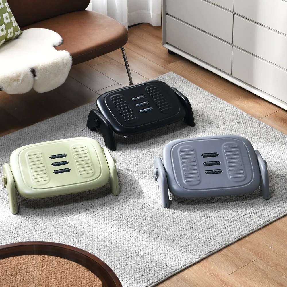 人間工学に基づいたロッキングフットレスト、マッサージローラー付き、取り外し可能なロッカーバランスボード、滑り止めデスクレッグレスト、デスク下使用