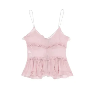 Önde fırfırlı, bağlı, yarı şeffaf, ince askılı, kadın modası TRAFFİC-Top kadın seksi sırtı açık Estonada kadınlar yarışının en iyi 10 satışı - №8