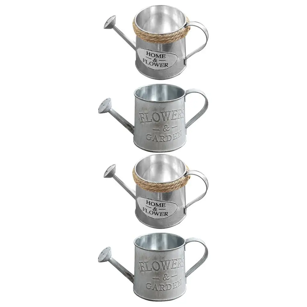 

Tin Watering Can Flower Arrangement Bucket Vintage Dried Flowers Ornament Home Decor Plant Vase Gardening