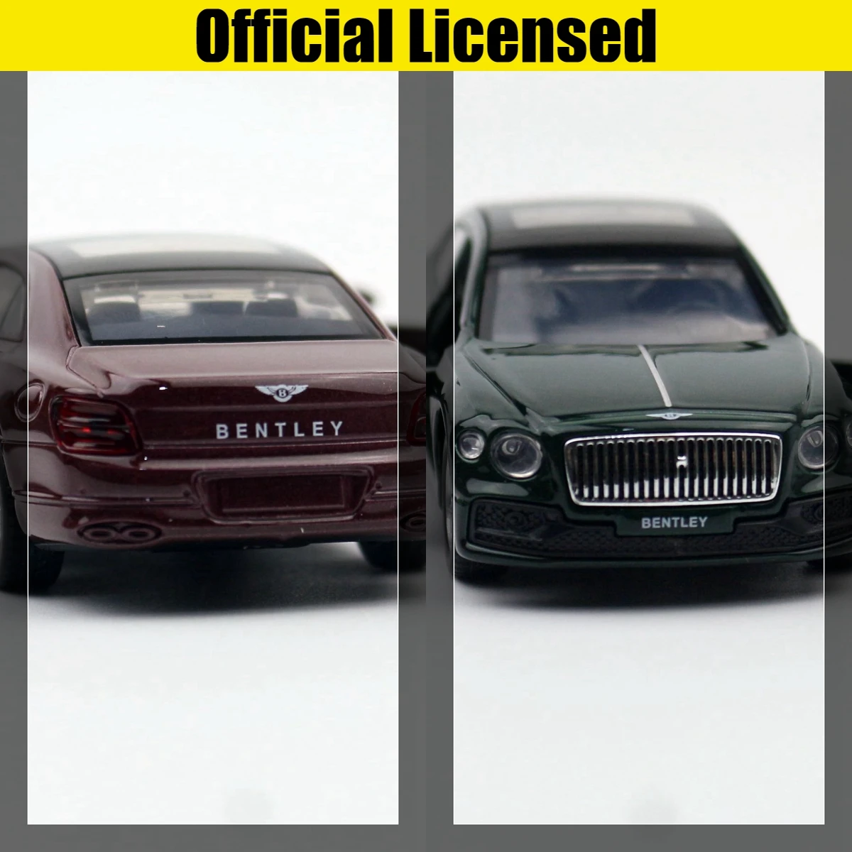 Coche de juguete híbrido Bentley Flying SPUR para niños, modelo en miniatura de Metal fundido a presión 1:43, rueda libre, regalo de colección para