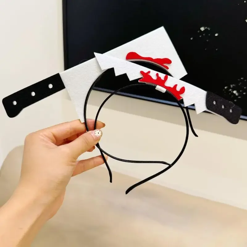Повязка-на-голову-с-ножом-на-Хэллоуин-—-головной-убор-из-двойного-нетканого-материала--Реквизит-для-косплея-персонализированный-аксессуар-для-головного-убора