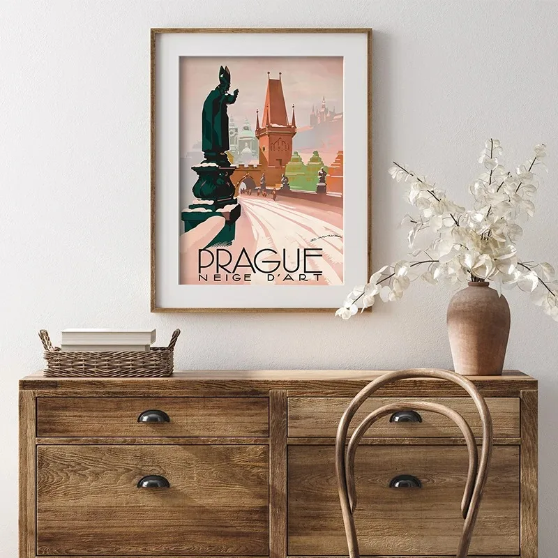 Travel Retro Poster Art Painting Savoie France Hong Kong China Vintage Canvas Printing Home Wall Decoration Frameless Painting view 4