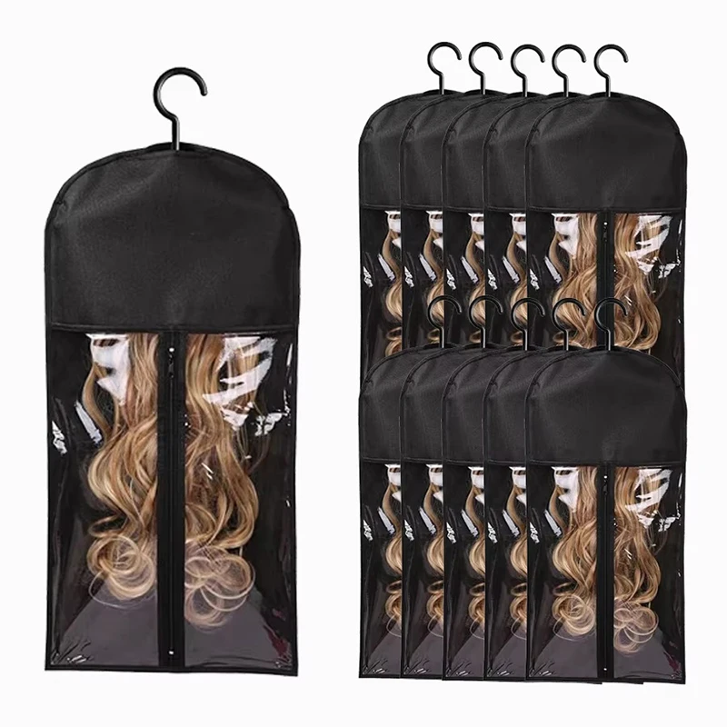 New Wig Storage Bag With Hanger Holder Case Wigs Pouch Water Dust-Proof Organizer Protect For Professional Hair Extensions