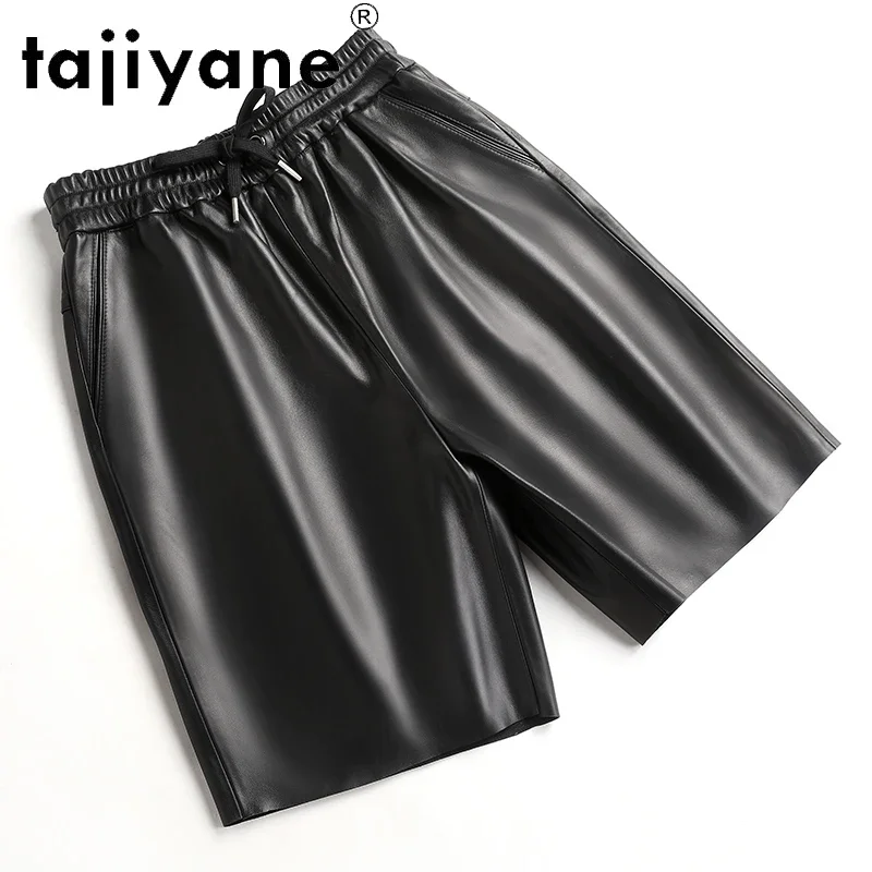 Tajiyane Streetwear Women Real Sheepskin Wide Leg Pants Woman Genuine Leather Pants Oversized Summer Pantalon Femme TN2490