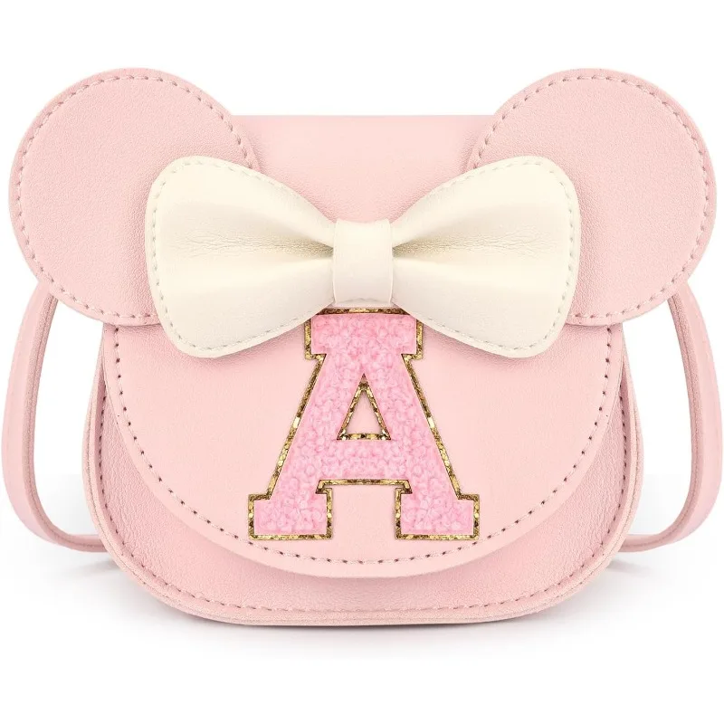 Mibasies Toddler Purse Girl Gifts Princess Cartoon Kids Crossbody Bag Fashionable Mini Shoulder Bag for Girls Cute Letter A-Z