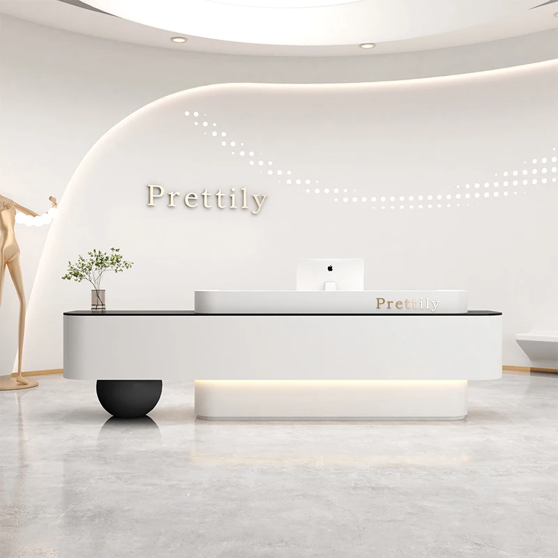 

Модная касса Магазин одежды Бар Простая современная стойка регистрации Салон красоты Стойка регистрации компании Информационная стойка