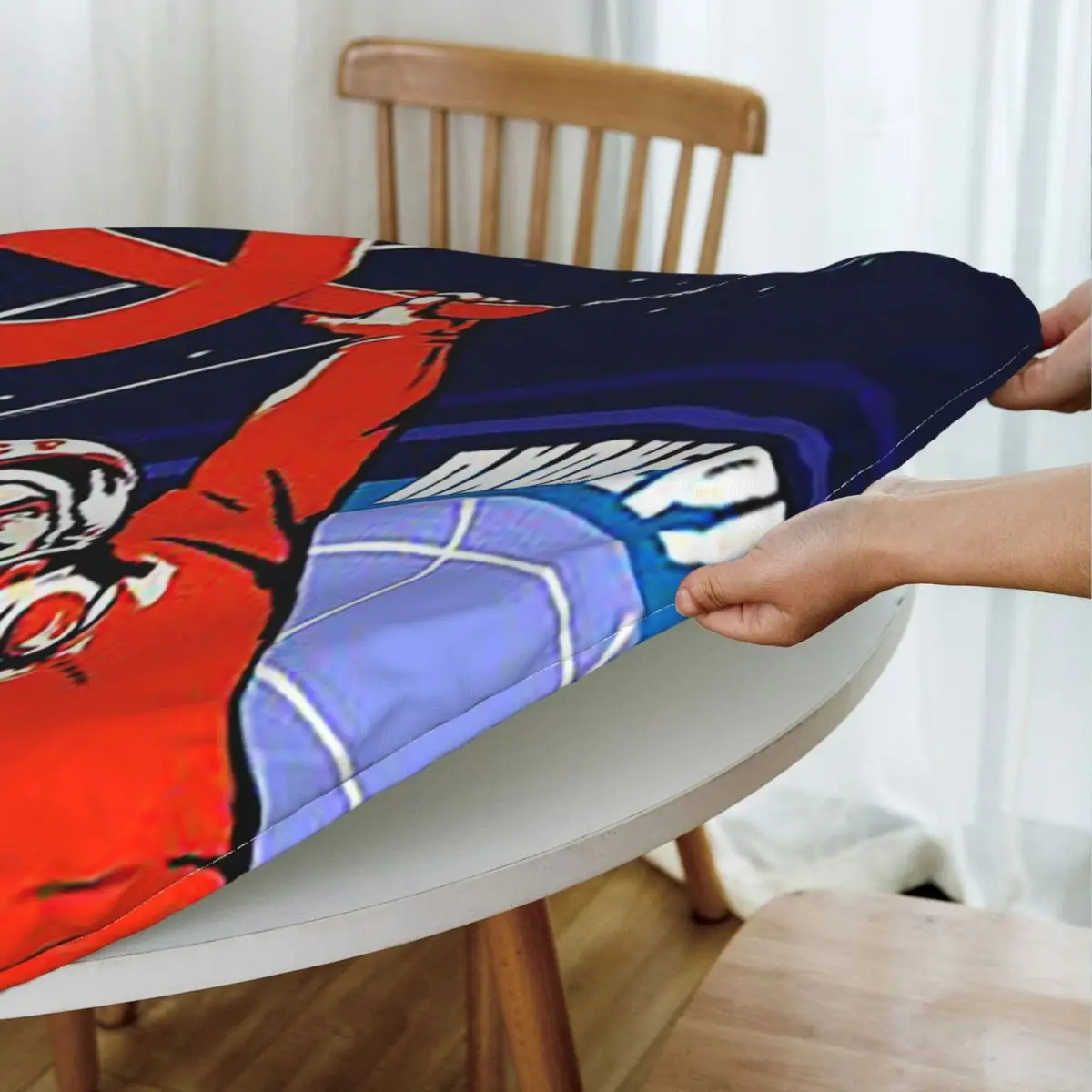Soviet Propaganda. Yuri Gagarin Waterproof Round Tablecloth Oilproof Table Cloth for Kitchen Events Dining Table Cover
