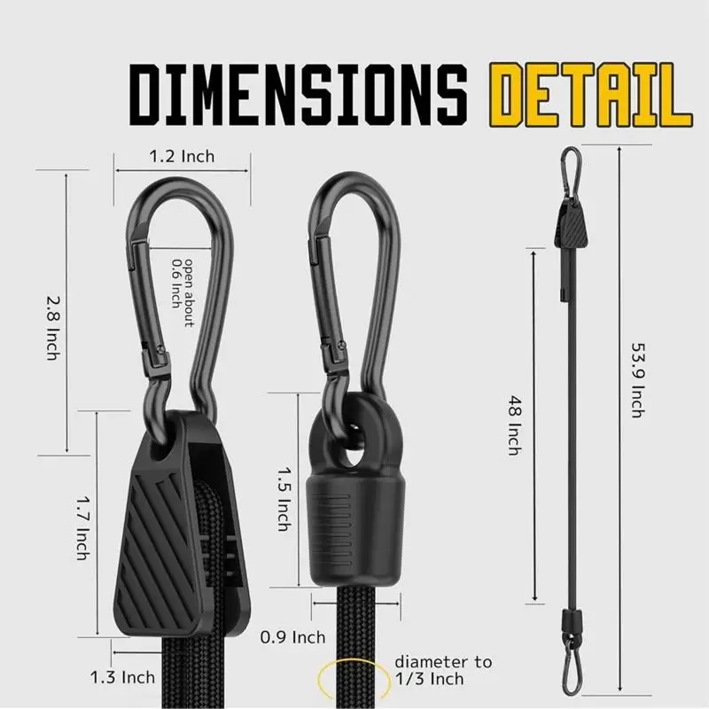 1/2 Stück verstellbares Gummiseil mit Haken, 1 m, strapazierfähiger, elastischer Spanngurt für Ladung, Camping, Fahrradträger, Zelt – Detail 8