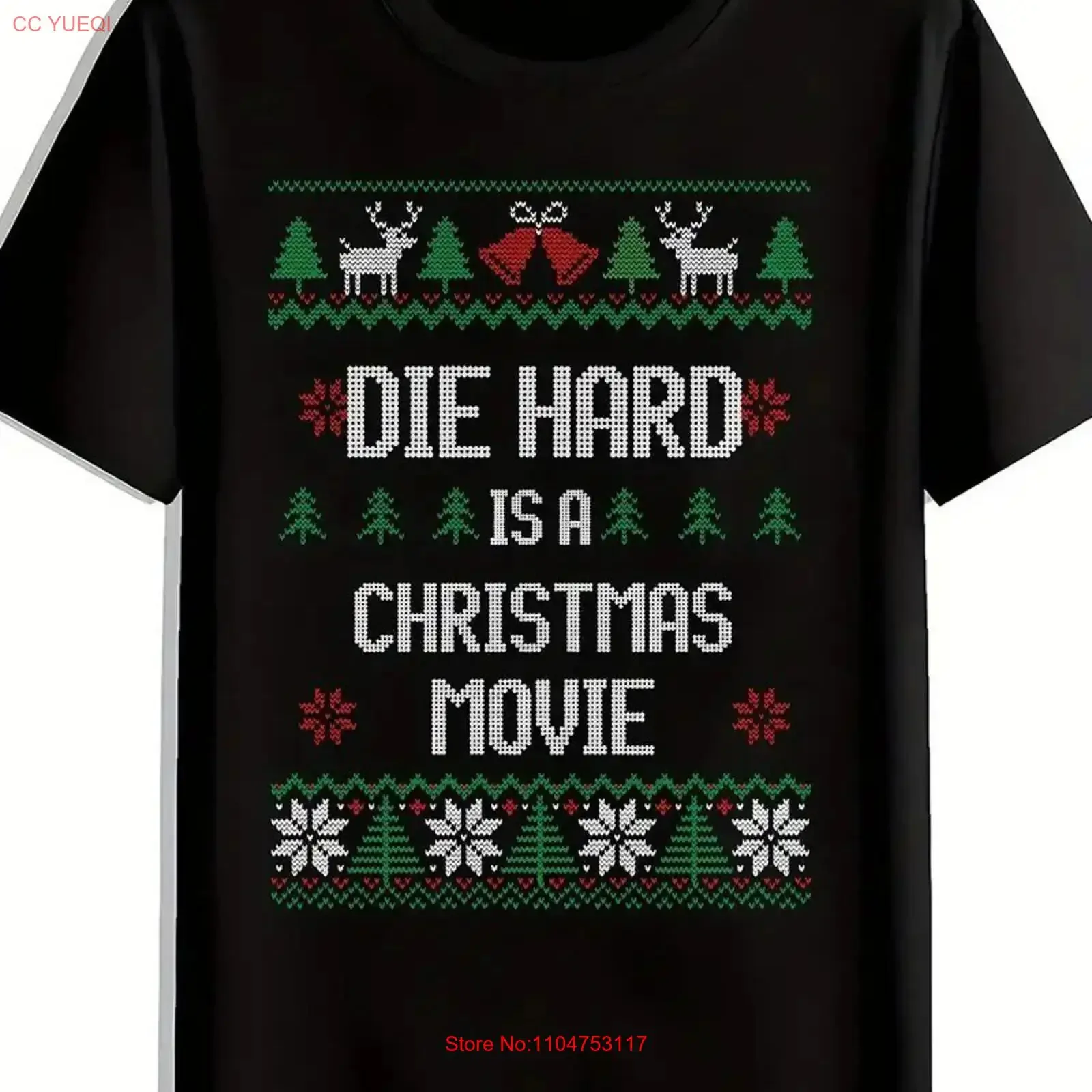 Die Hard Is A Christmas Movie Men'S Tree T Shirt S 5XL Q1412 vintage Washed graphic Soft Versatile Comfortable Breathable