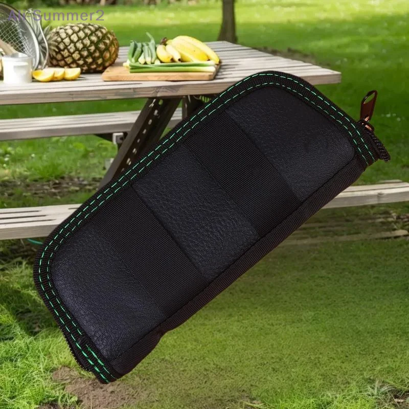 {Summer2} Kompakte Klappmesser-Ledertasche; Schützende Nylonhülle; Praktische Aufbewahrungshülle; Messer-Tragetasche; Tragbare Tasche