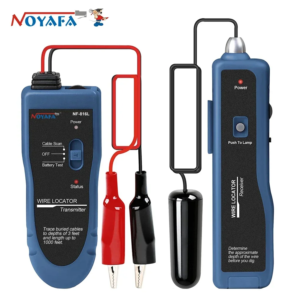 NOYAFA NF-816L Underground Wire Locator Rechargeable Cable Finder Underground Cable Detection Instrument with Flashlight