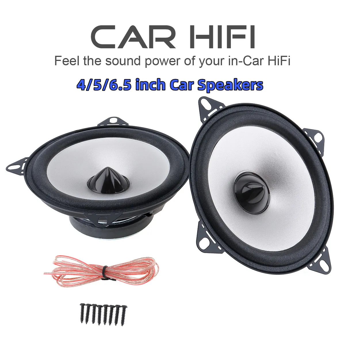 2pcs 4/5/6.5 Inch 88dB 2 Way Car Coaxial Speakers 12V Vehicle Door Auto Audio Music Stereo Full Range Frequency Hifi Speaker