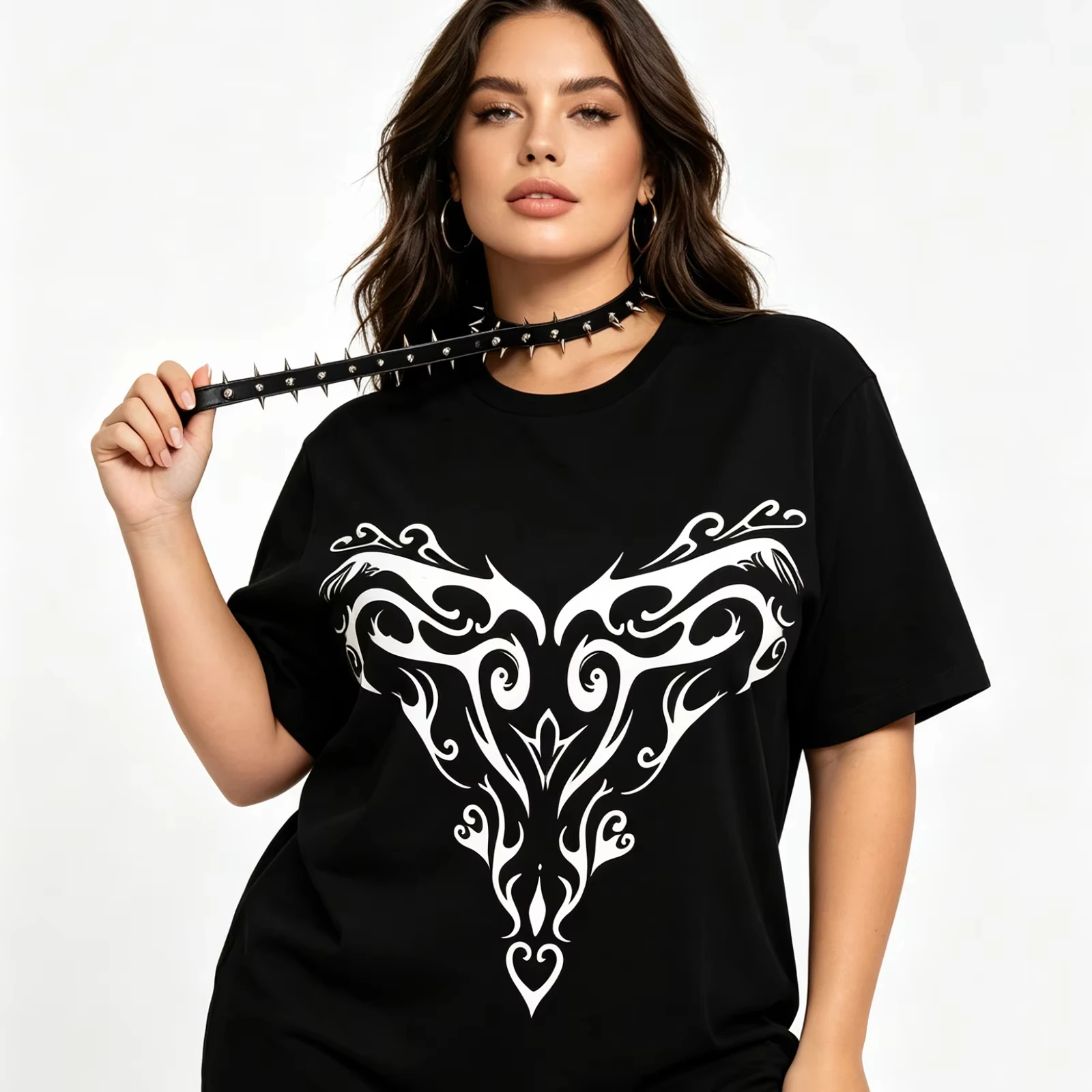 2026 Summer Vintage Oversized Graphic T‑Shirt For Adults Kids Gothic Tribal Totem Theme Art Loose Short Sleeve Street Tee