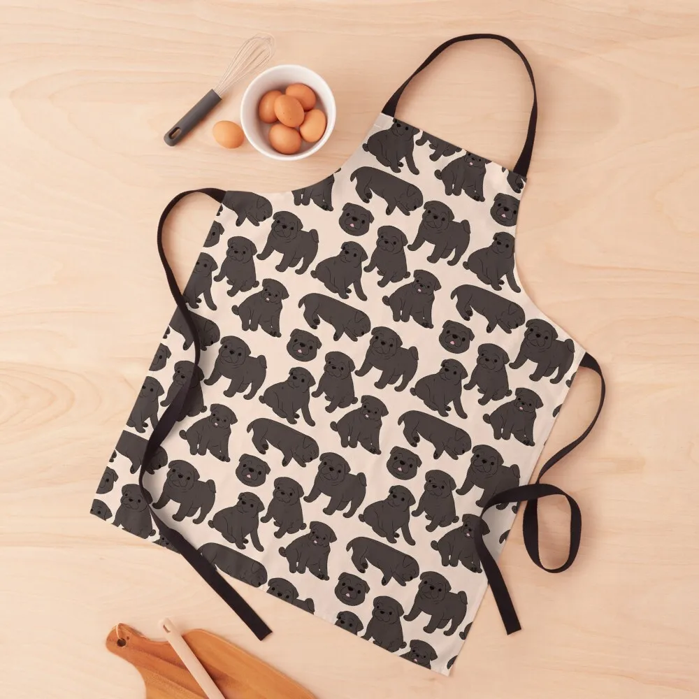 

Cute black pug dog pattern Apron Sexy Women's Home Clothes Apron