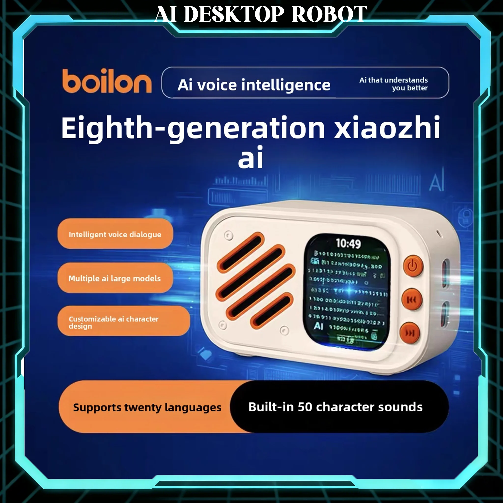 

Настольный ИИ-робот DeepSeek ESP32-S3: голосовой чат-бот на базе LLM, умная колонка, программируемый комплект для разработки, подарок для гиков, помощник Xiaozhi