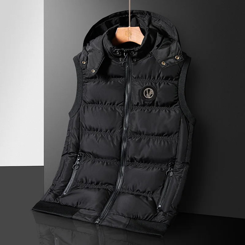 

High Quality Down Cotton Vest Men Autumn Winter Loose Fashion Brand Vests Man Thickened Waistcoat Cotton-padded Jacket Waistcoat