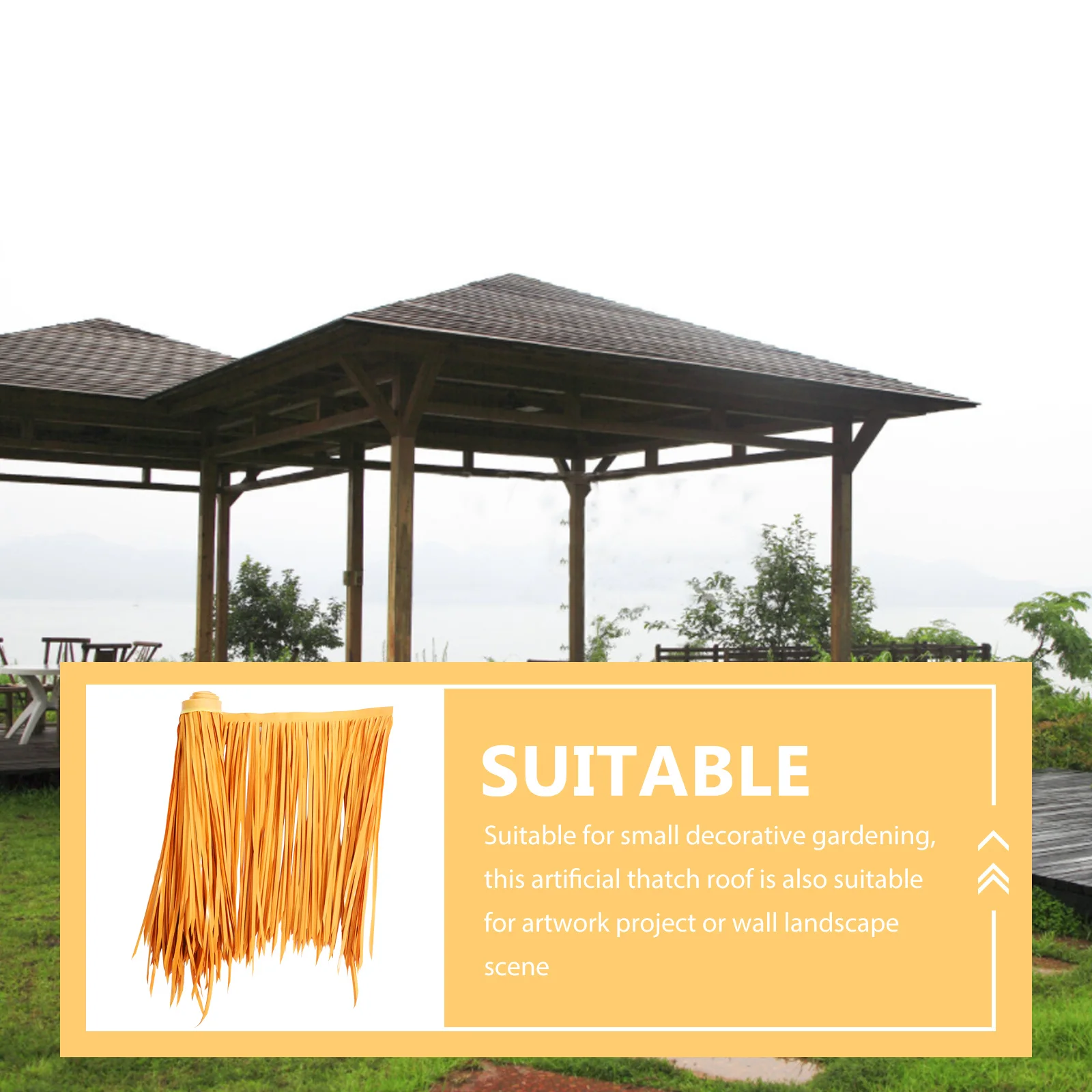 

Artificial Thatch Roof Garden Simulated Straw Roof Durable Pe Material Tropical Patio Cover Decorative Landscaping Thatch