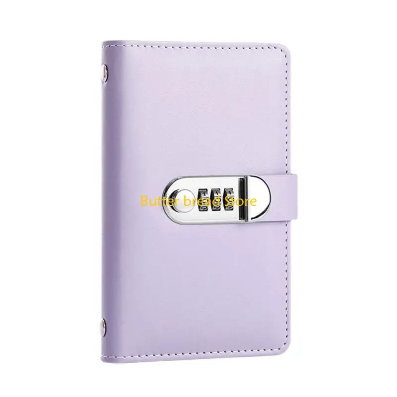 W89C 100 Pockets Cash Organiser Notebook Password Lock Money Collection Album for Cash Bill Receipts Vouchers Management