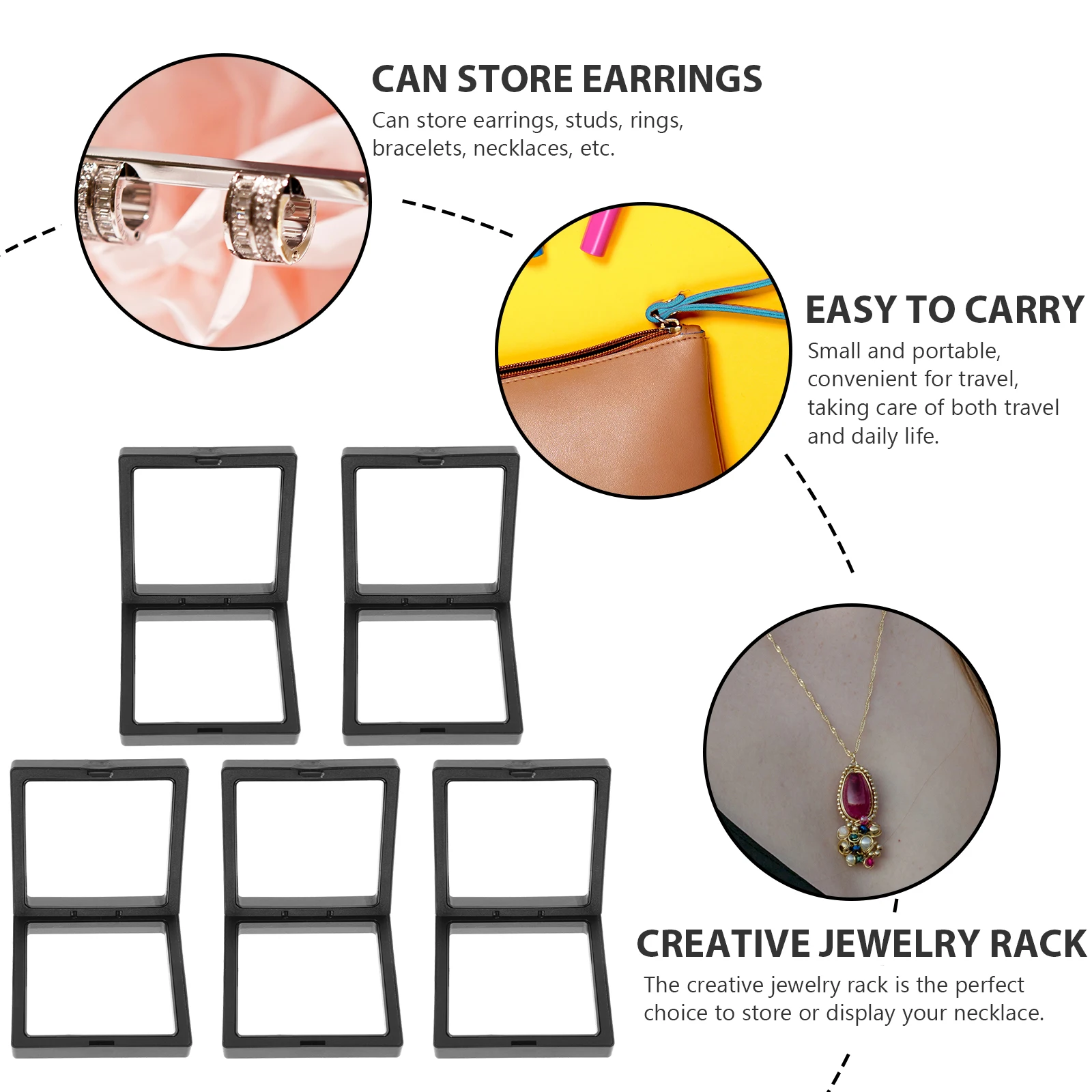 

5pcs False Display Tray Transparent Storage Box Art Organizer Fake Nail Storage Case Plastic Container Clamshell Manicure Box