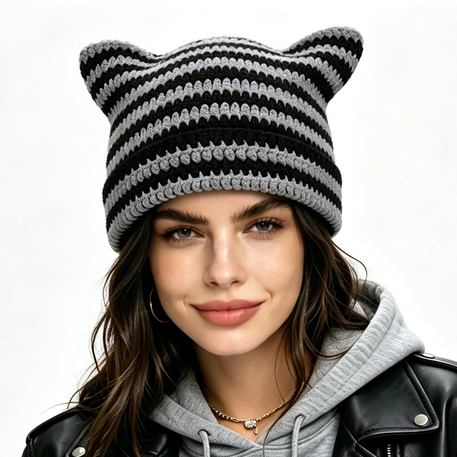 Beanie Cuffed Knit - Bonnet en crochet fait main pour