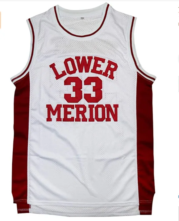 Lower Merion Jersey #33 High School Basketball Jersey Burgundy White