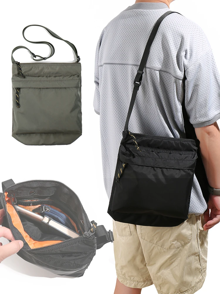 Bolsos cruzados casuales de estilo japonés para hombres, bolso de hombro de tela de nailon, bolso de mensajero de gran capacidad, resistente al agua, duradero