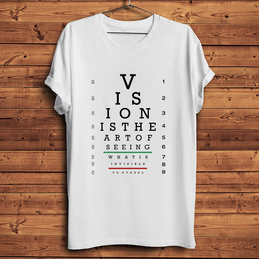 Currency Symbol Visual Acuity Chart Funny Creative Tshirt,White Casual Short Sleeve Tee,High Definition Breathable Print T Shirt