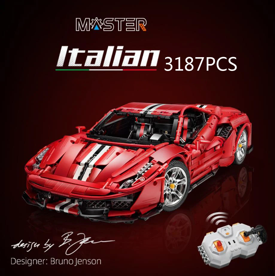 راديو السيارة الخارقة التقنية 2.4 جيجا هرتز التحكم عن بعد بنة 1:8 مقياس الحصان الإيطالي 488 مجموعة ألعاب سيارة رياضية فائقة Rc #2