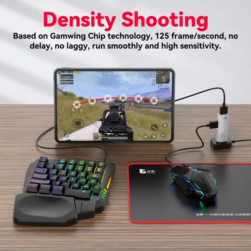 

Half Hand Game Keyboard And Mouse Wired Mechanical USB Converter Keyboard And Mouse Set Half Hand Converter Set Portable Game