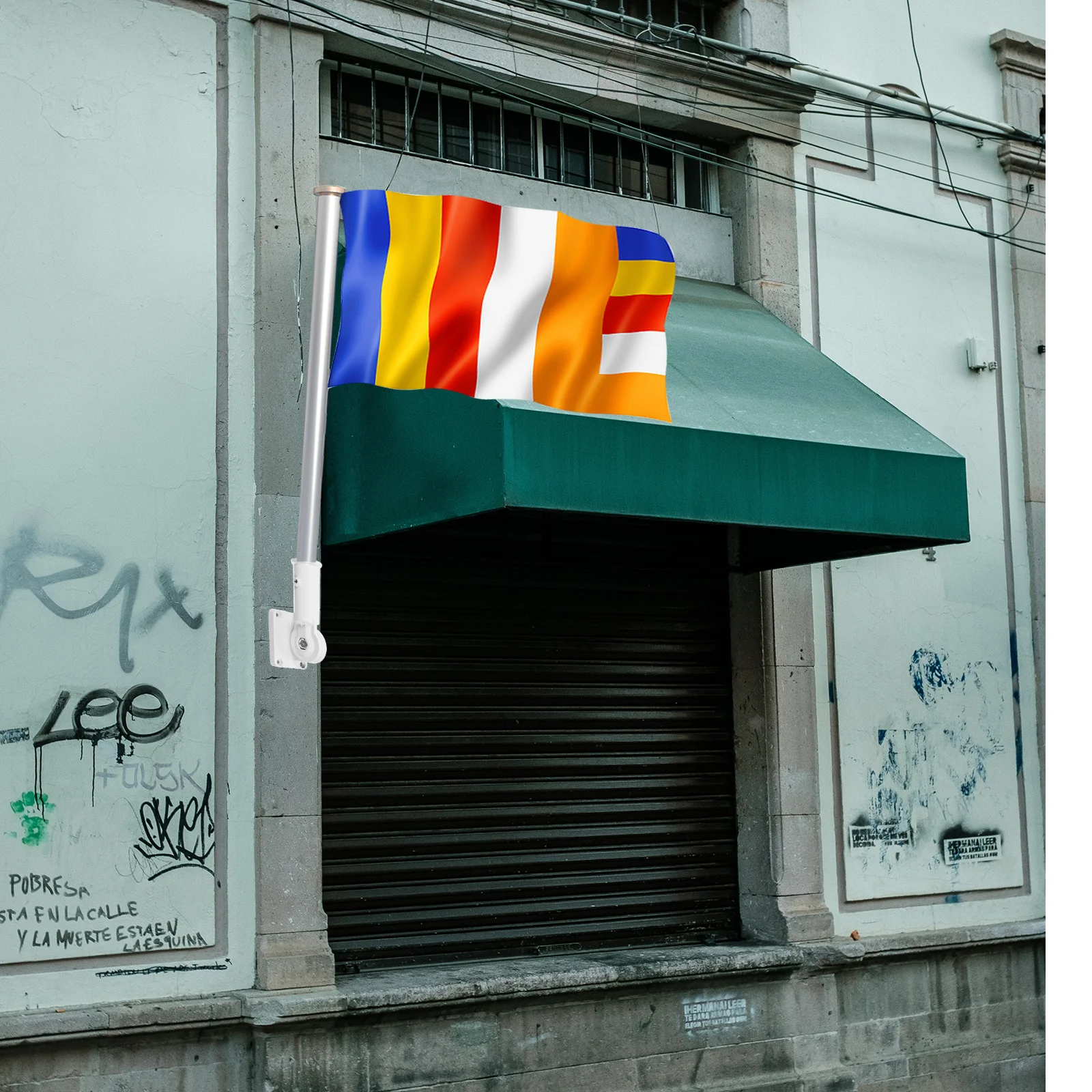 

2Pcs Garden Flag Pole Holder Wall Mount Bracket for Outdoor Advertising Flag Display Use Flagpole Bracket Flagpole Holder