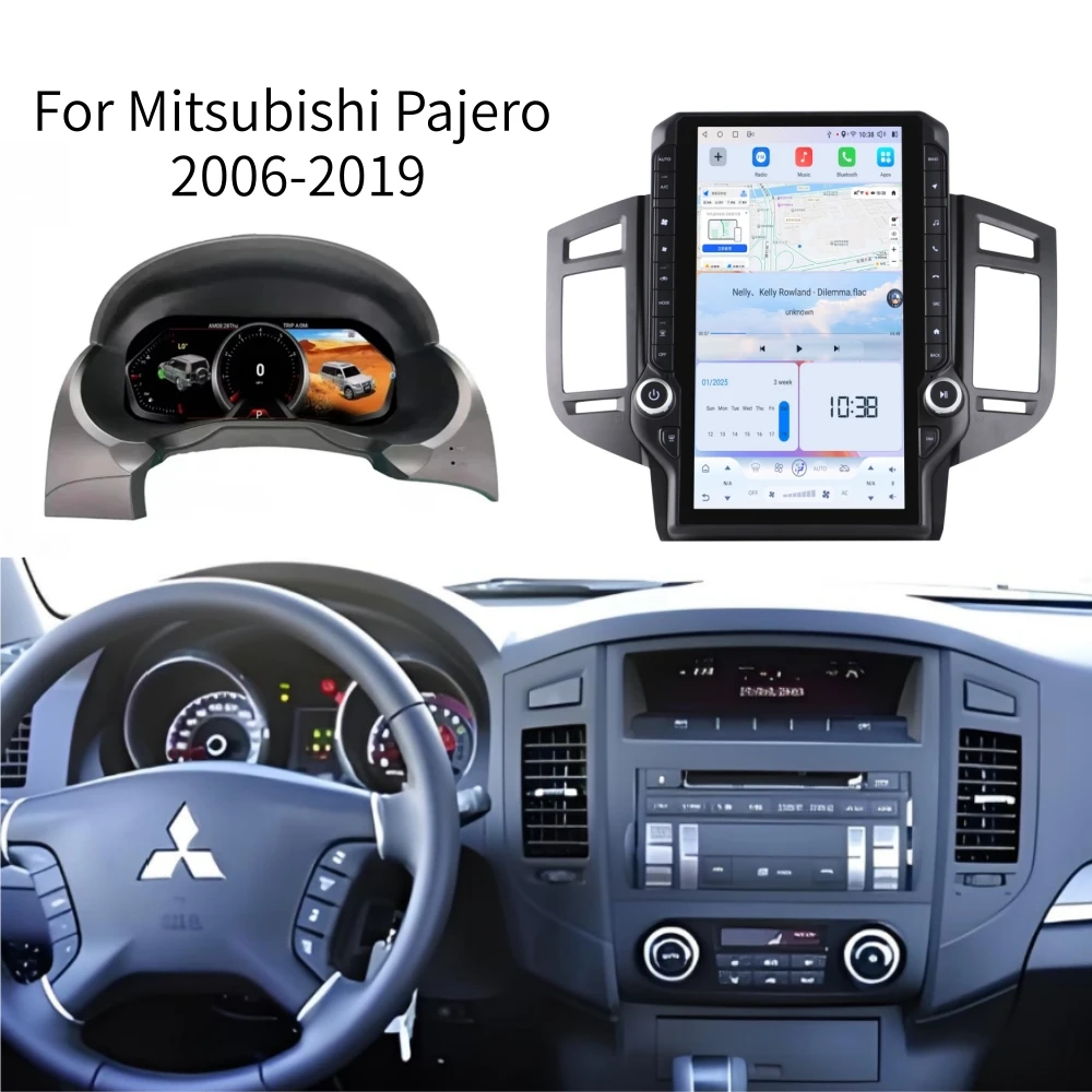 

LCD-экран Android для Mitsubishi Pajero 2006-2019: цифровая приборная панель, виртуальный кокпит, спидометр, панель приборов