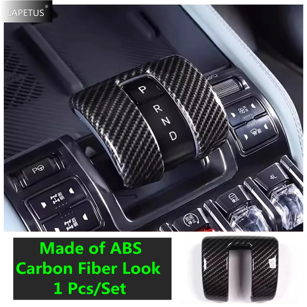 

For BYD SHARK 2024 2025 Car Gear Lever Head Trims ABS Carbon Fiber Look Shift Knob Decoration Cover Interior Auto Accessories