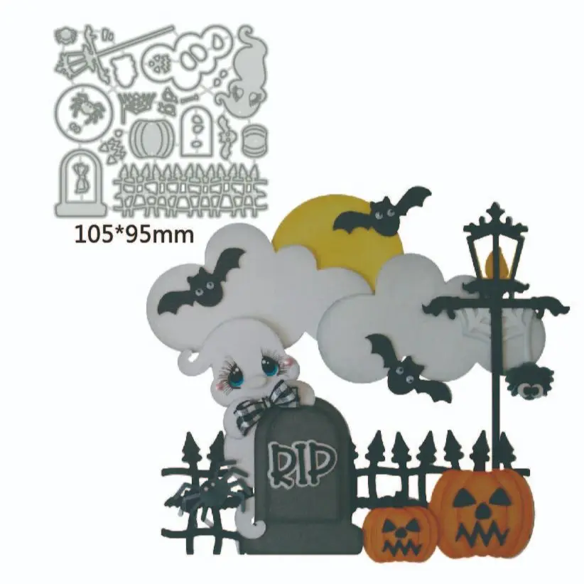 New 2023 Metal Cutting Dies Halloween Ghost Tombstone diy Scrapbooking Photo Album Decorative Embossing PaperCard Crafts Dies