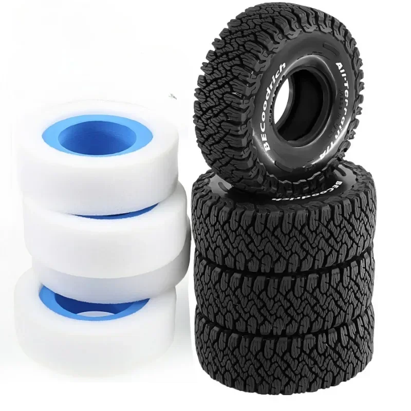 

4pcs Butyl Rubber Tires 120*44mm Mud Terrain 1.9" Wheel Tires For 1/10 Rc Crawler Car Axial Trx4