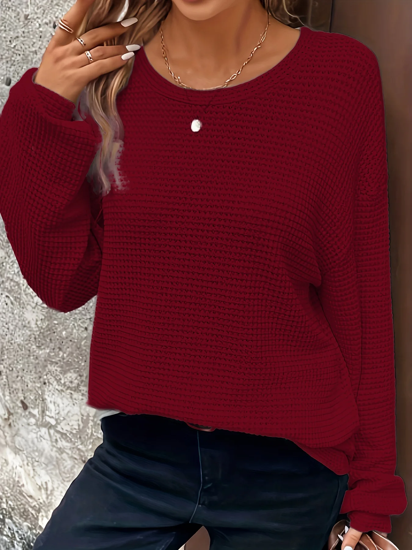 Gemütlicher Strickpullover für Damen in Übergröße – Lässiger Komfort für jeden Anlass – Detail 6