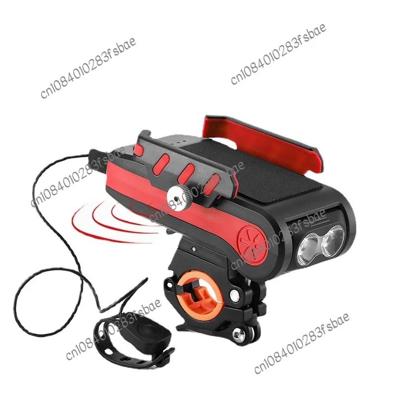 

USB Charging Bike Light 4 in 1 Horn Head Holder Double Head Light Charging Put One Can Turn Light Charging Treasure