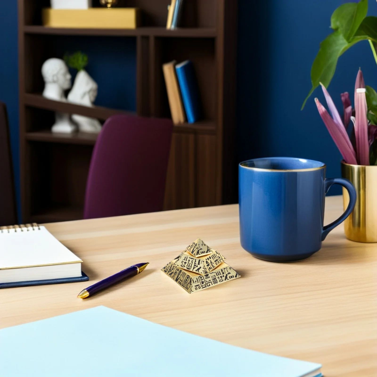 الهرم المصري مصغرة تمثال راتنج سطح المكتب زخرفة الإجهاد الإغاثة تململ سبينر ديكور المنزل المصري الهرم النحت #5