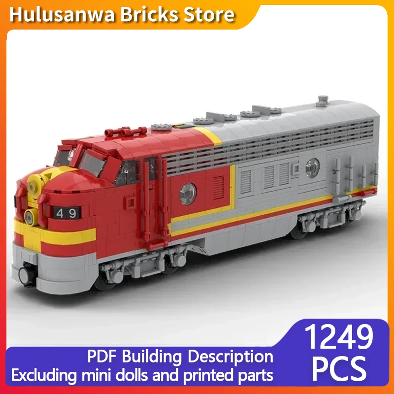 City Service Car Model MOC Building Bricks ATSF EMD F7 Retro Train Modular Technology Gifts Holiday Assemble Children Toys Suit