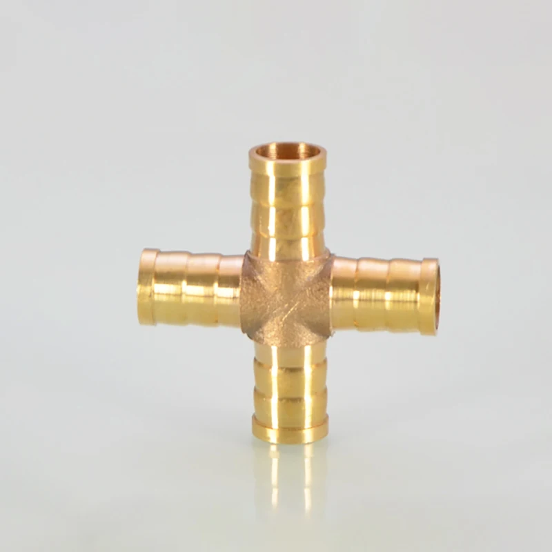 1-5Pcs 크로스 모양 피팅 커넥터 구리 파고다 공기 연료 물 튜브 황동 바브 파이프 피팅 조인트 커플러 어댑터 4-19mm