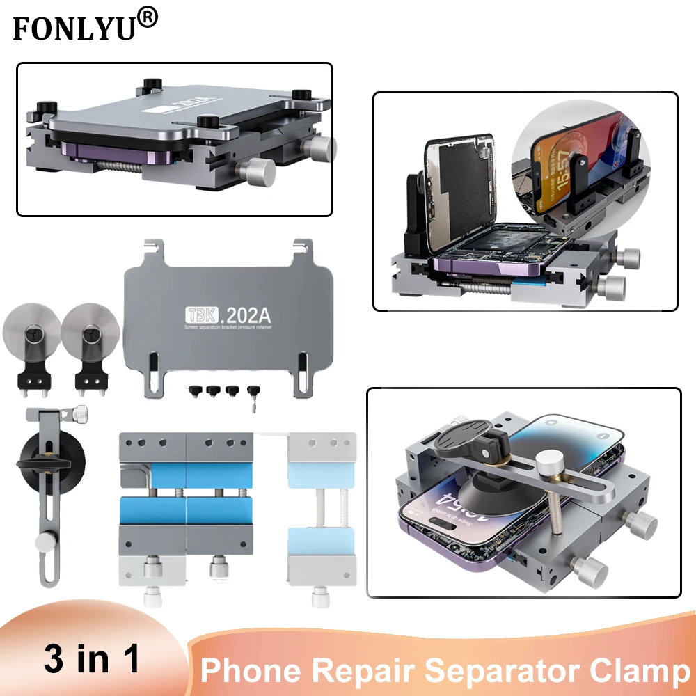 

TBK202A 3в1 разделительное приспособление для телефона, кронштейн для разборки ЖК-экрана, зажим для дисплея мобильного телефона, приспособление для пресс-формы