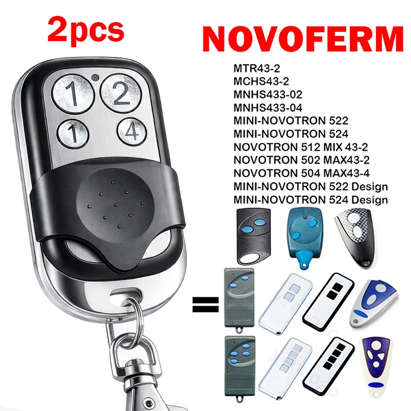 Novoferm Remote Control 433MHz for NOVOFERM NOVOTRON 504 522 524 502 MAX43-2 504 MAX43-4 512 MIX 43-2 Garage Door Remote Control