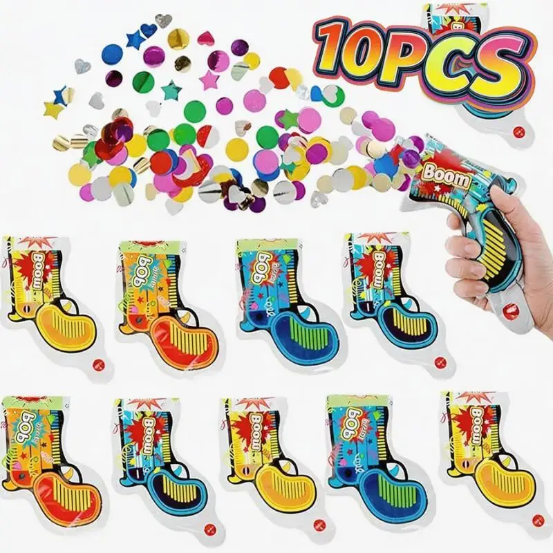 10 Peças Lançadores de Confete Infláveis, Pistola de Confete Portátil para Festas, Aniversários, Casamentos e Formaturas