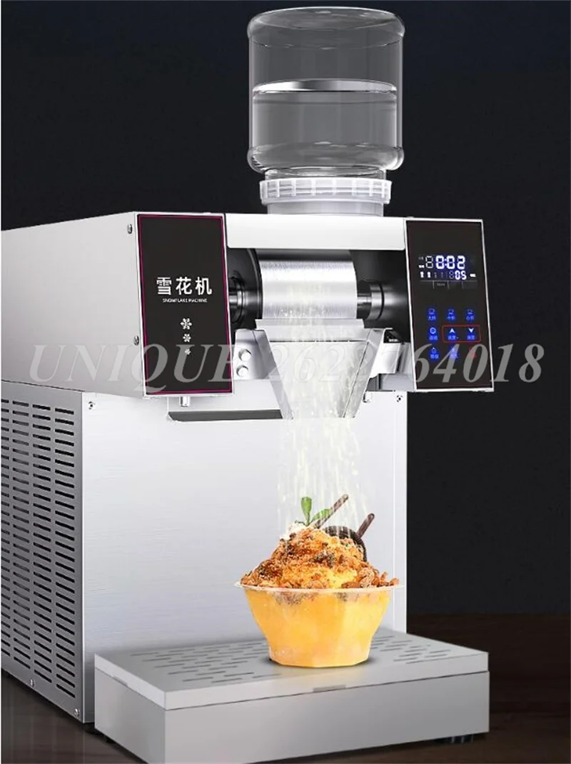 Full Automatic Snowflake Ice Maker Commercial 180kg/24h Coke Red Wine Snow Sponge Crusher Machine Korean Style Bingsu Machine