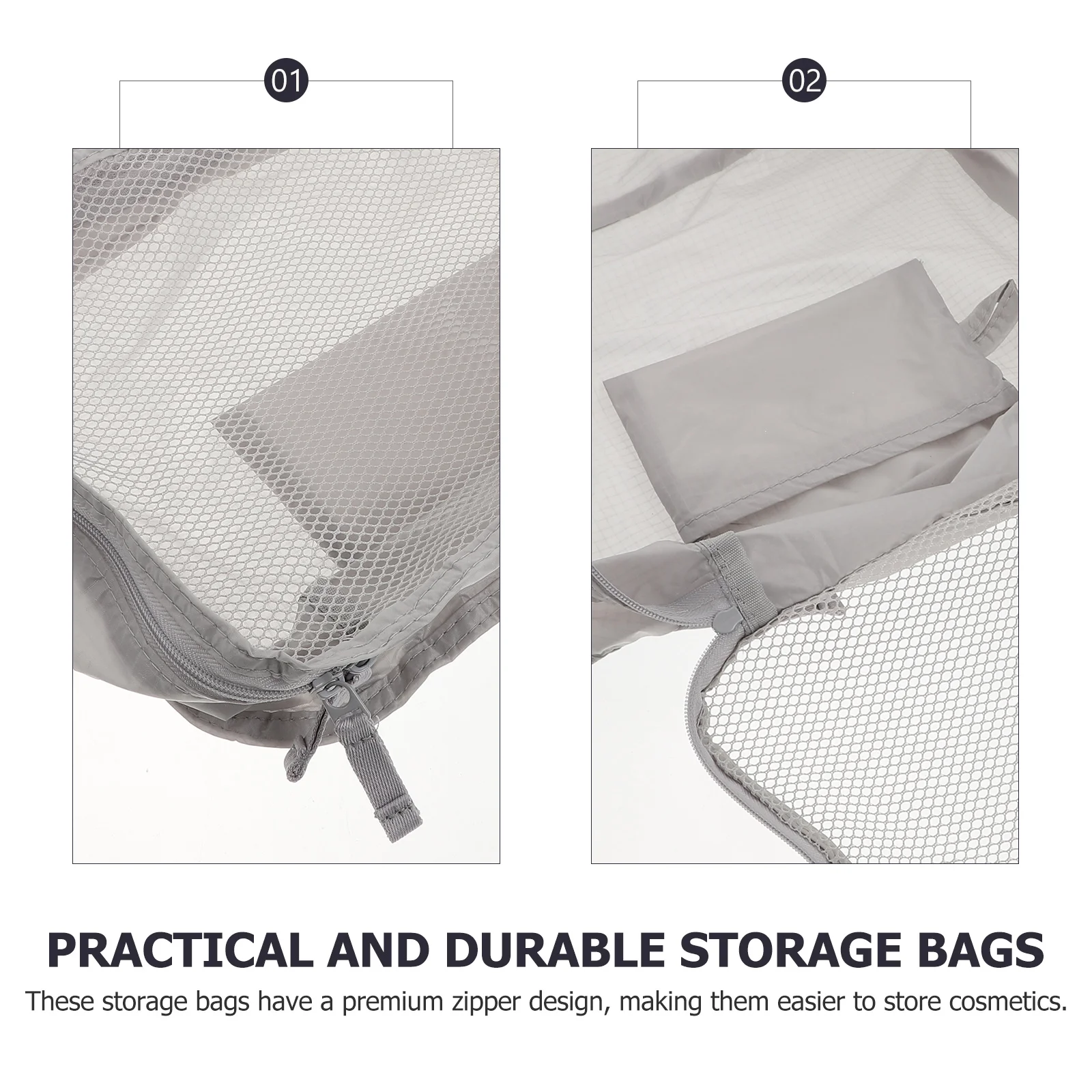 

Portable Storage Lightweight Bag With Zipper Travel Toiletries Pouch Makeup Organizer Simple Design Practical Use Bag